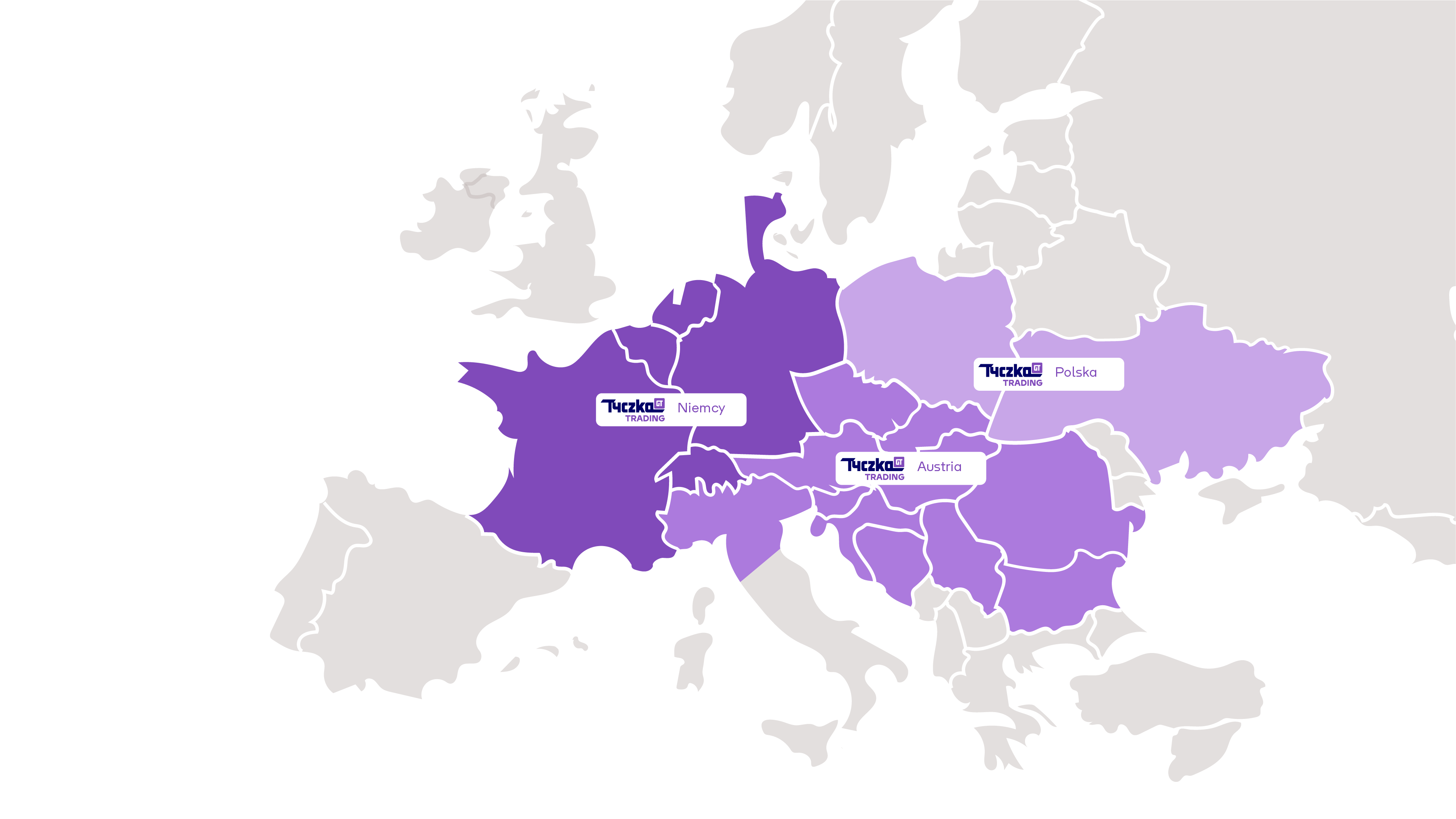 Europakarte Vertriebsgebiete PL Tyczka Trading